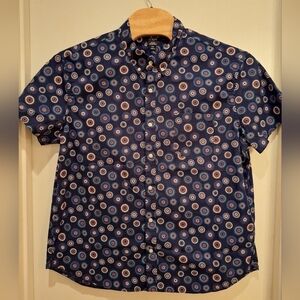 J. Crew Blue Circular Pattern Shirt